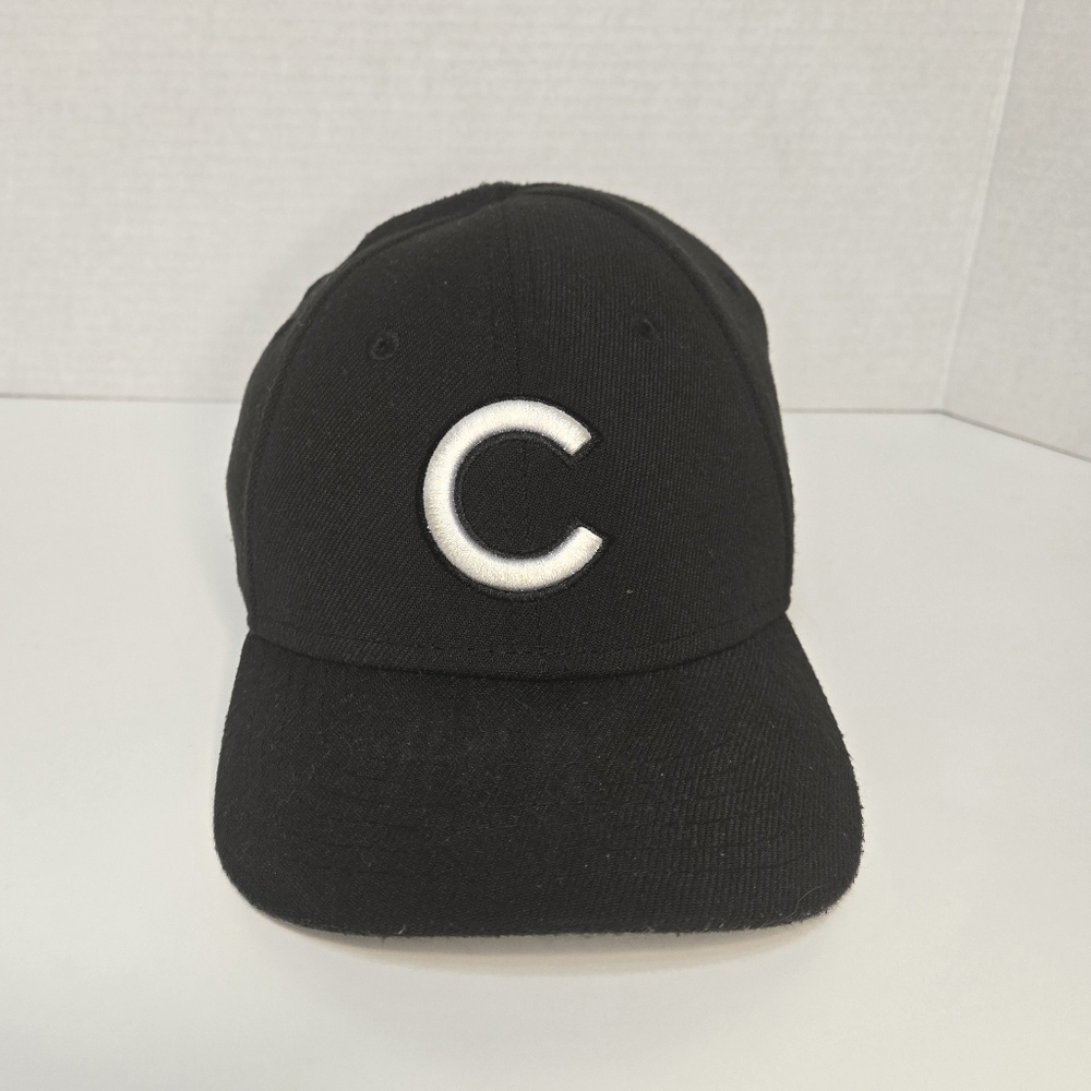New Era Chicago Cubs Hat 39THIRTY Black White C Logo Stretch Fit Toddler Child